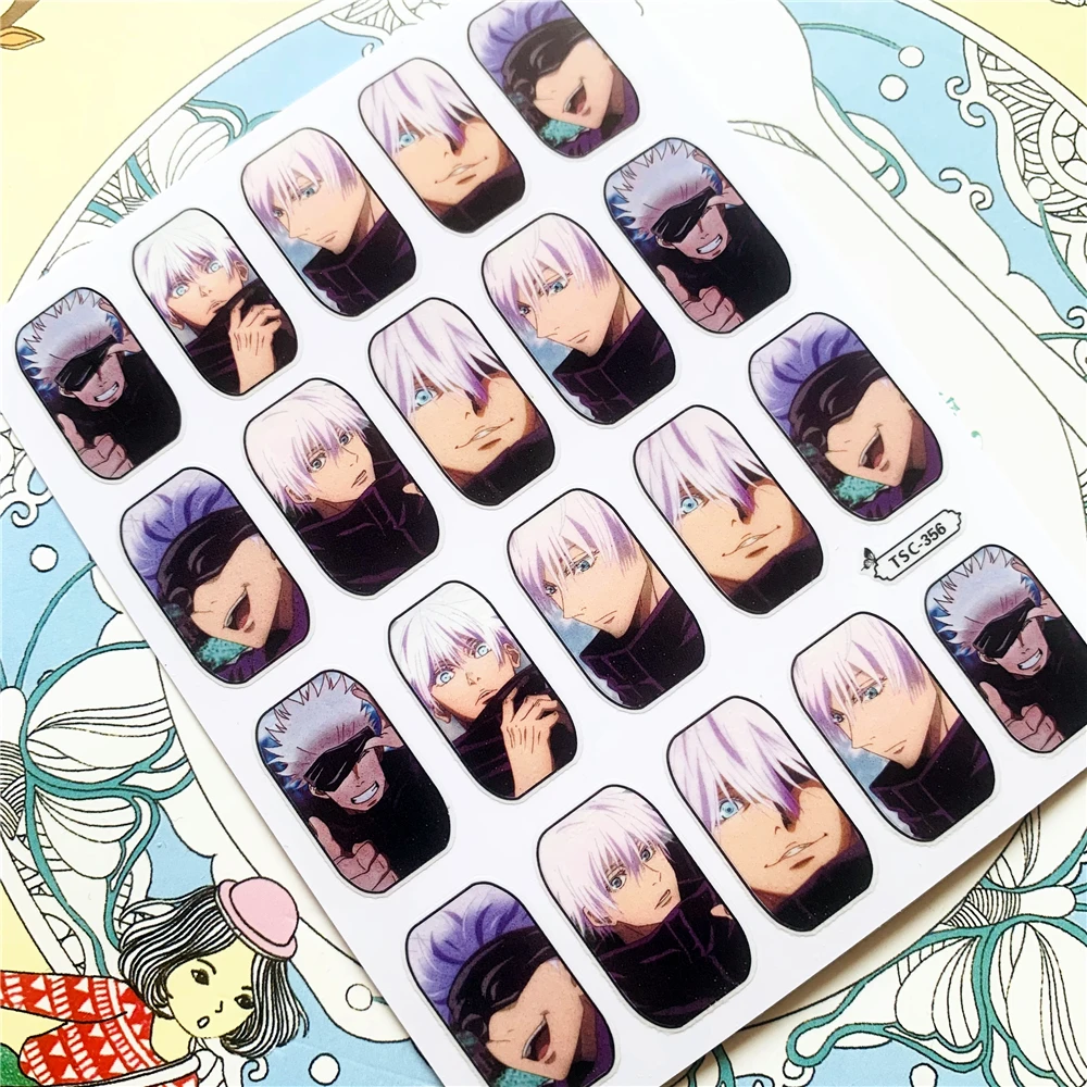 TSC-356 Japanese hot blooded anime cartoon characters 3D Back glue Nail Art Stickers Decals Sliders Nail ornament decoration