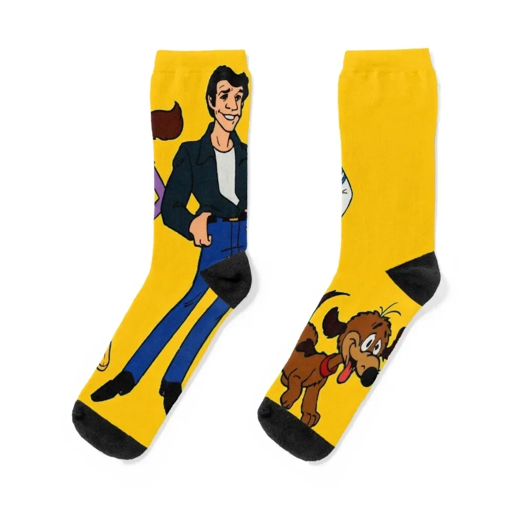 The Fonz and The Happy Days Gang - 70s Retro TV Socks hiphop halloween new in's soccer anti-slip Socks For Man Women's