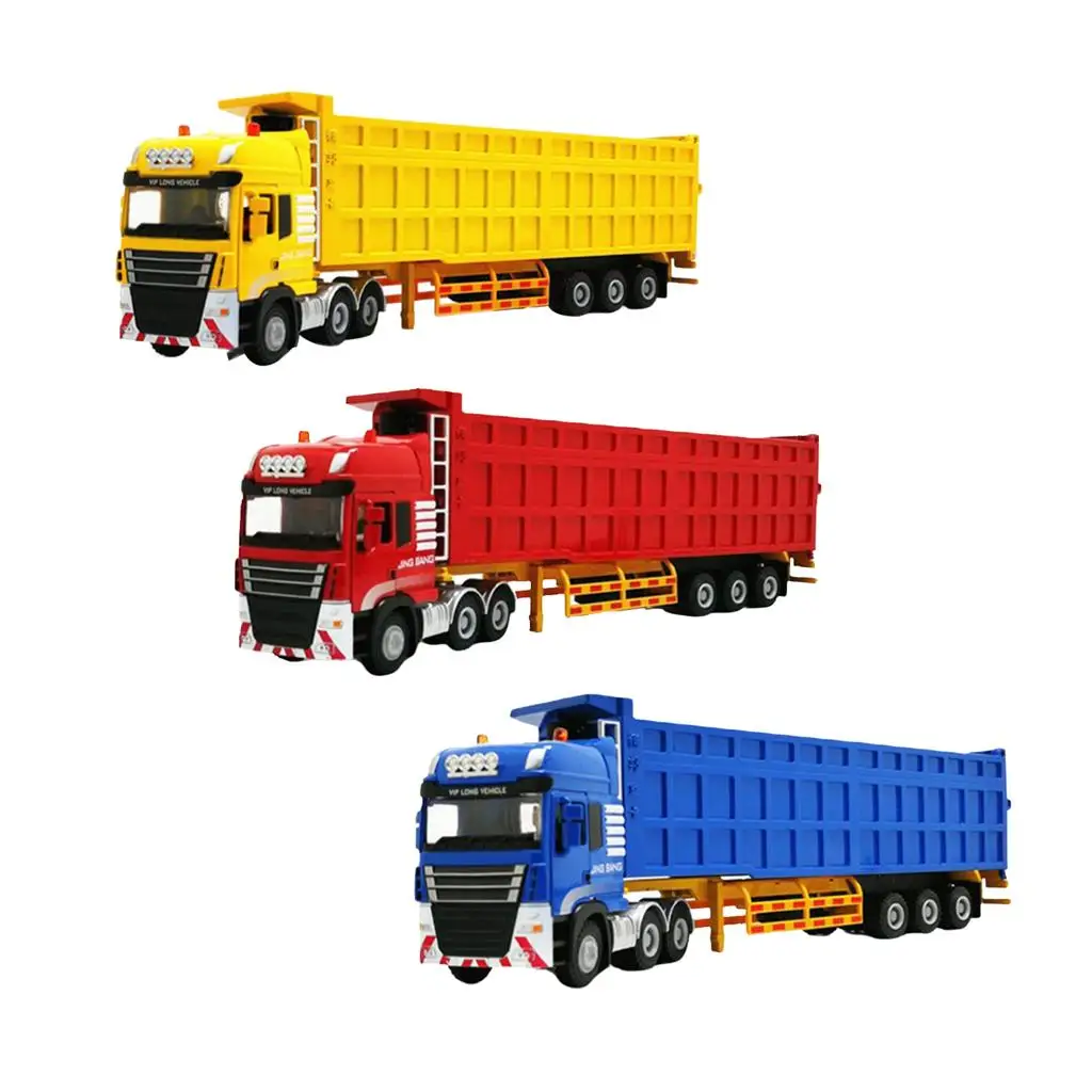1:50 Scale Simulation Semi-Trailer Heavy Truck Model Alloy Diecast Car Playset for Kids