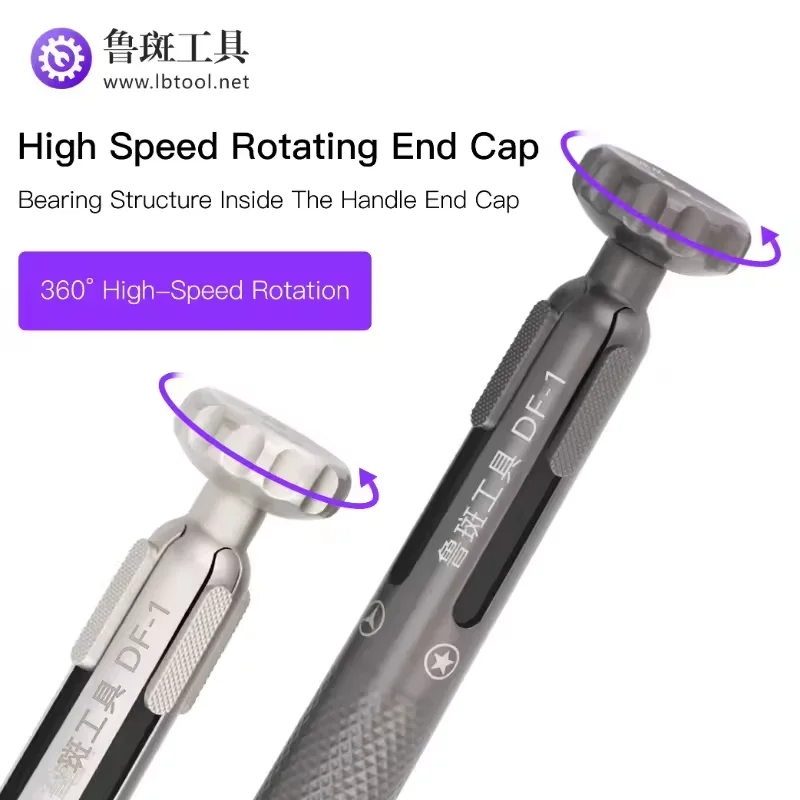 LUBAN Dongfeng 2D 4-in-1 Magnetic Screwdriver Set with High-Speed Rotating Cap for Mobile Phone Repair Disassembly