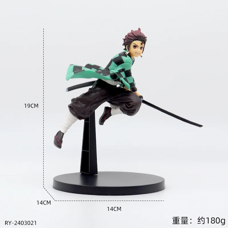 Figuras de acción Demon Slayer Tanjirou Nezuko Zenitsu Kanroji Mitsuri Muichirou Uzui Tengen figura de Anime colección modelo muñeca de juguete