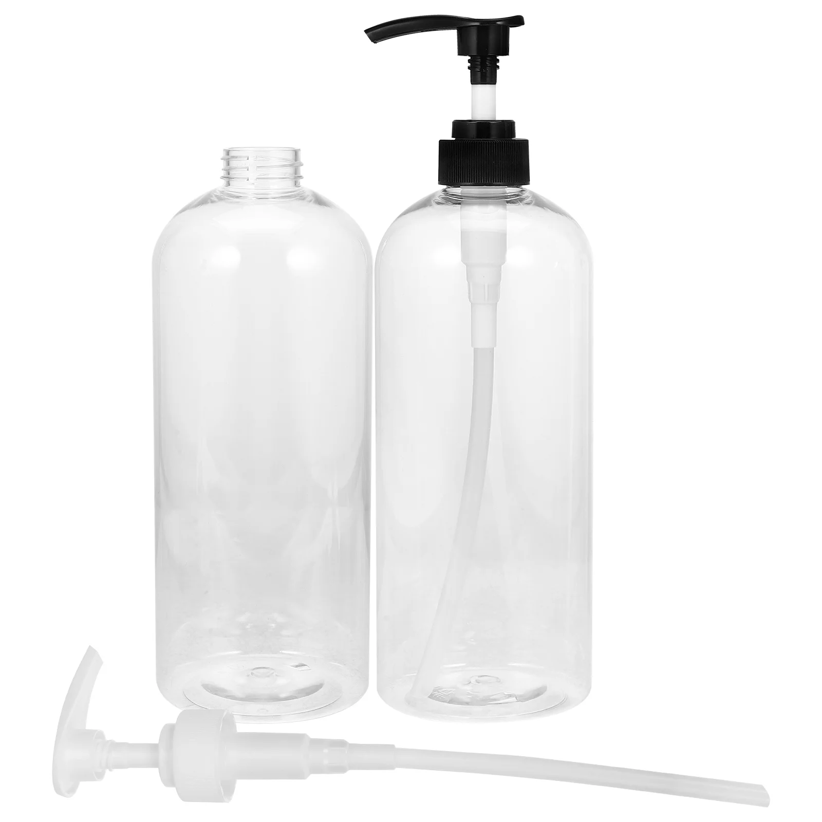 

2Pcs 1000ml Pump Bottle Clear Soap Dispenser Shampoo Bottles Portable PET Hand Wash Liquid Container Refillable Travel Size