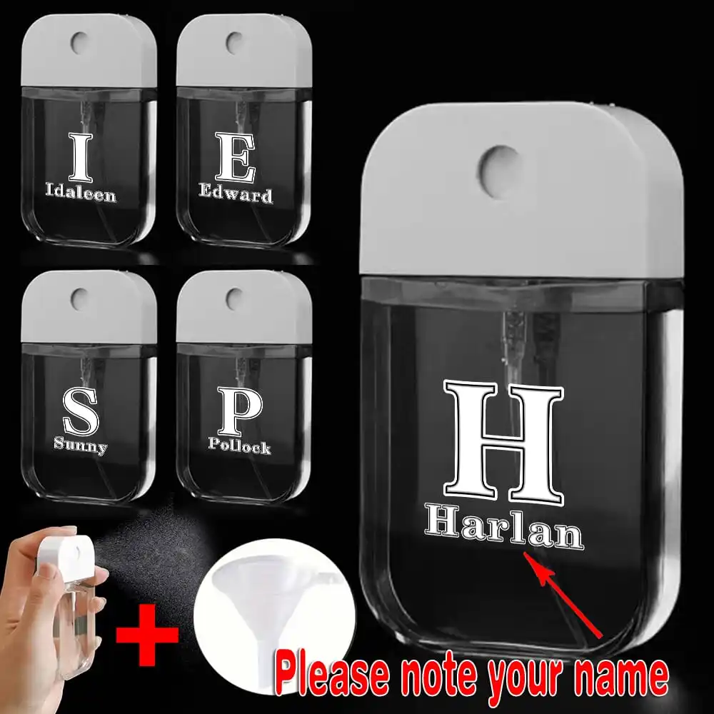 Customized Name 50ml Reusable Spray Bottle Portable Detachable Perfume Bottle Creative Oral Sprayer Accessory Personalized