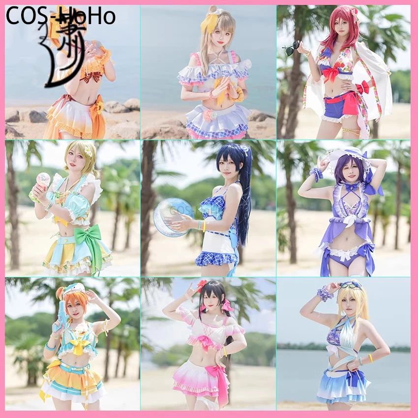 COS-HoHo Anime Lovelive Kousaka Honoka/Yazawa Niko/Minami Kotori Game Suit Lovely Swimsuit SJ Uniform Cosplay Costume Women