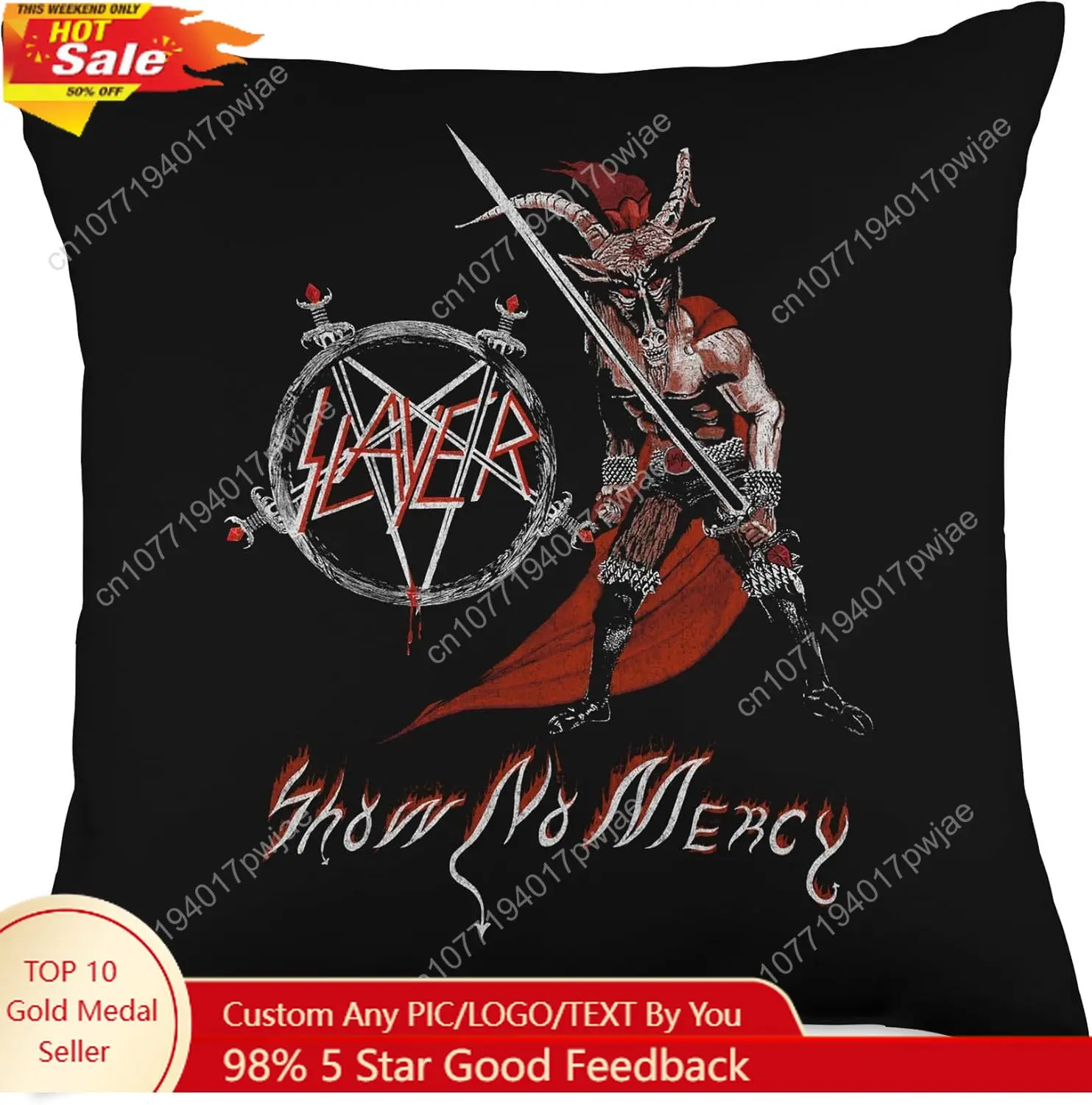 

Slayer - Show No Mercy Throw Pillow