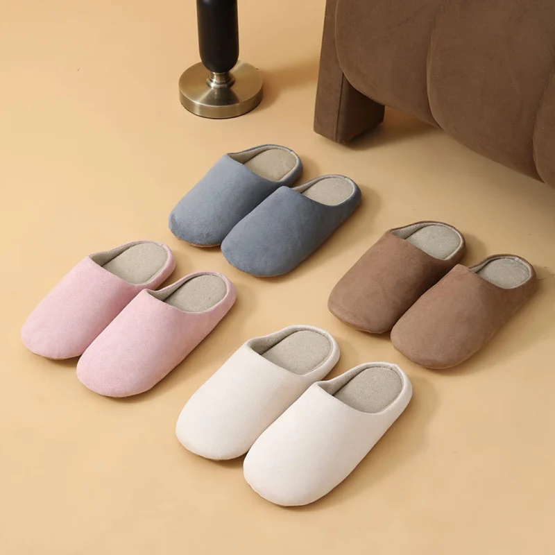 Unisex japanischen Stil stumm Hausschuhe leichte super weiche Home Baumwolle Schuhe Frau Herbst Winter Komfort Hausschuhe