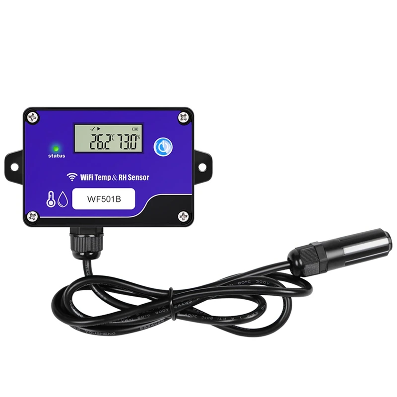 

WF501B Wifi Temperature And Humidity Sensor Digital Temperature Transmitter For Storage Temperature Monitor Data Logger