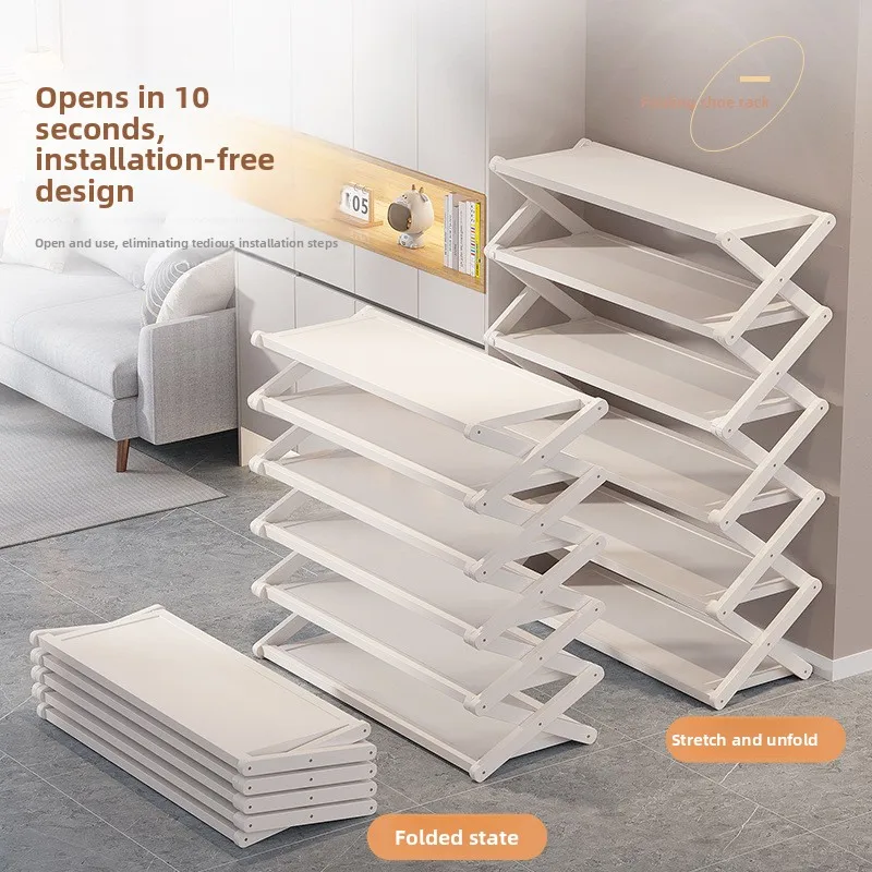 

Folding shoe rack can be easily pulled and used without installation. Small narrow shoe cabinet with multi-layer storage rack