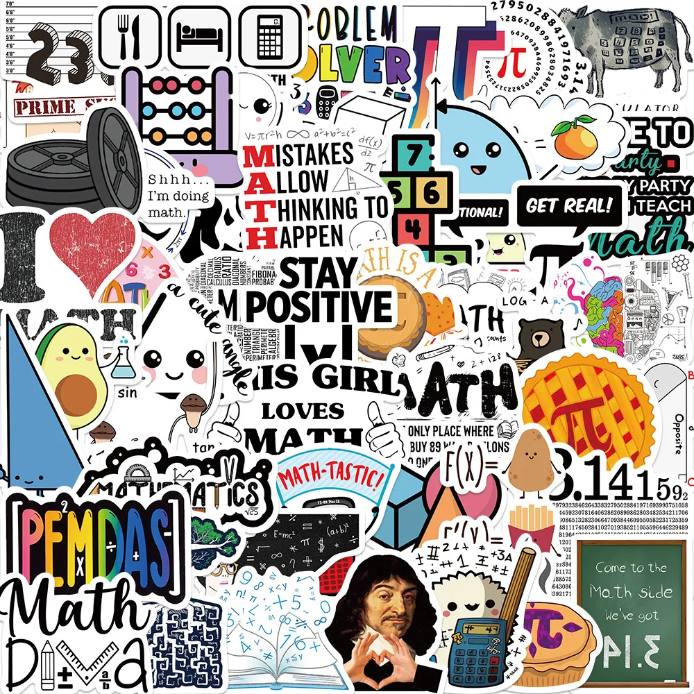 10/30/50PCS Mathematical Formula Graffiti Stickers DIY Skateboard Laptop Helmet Phone Luggage Car Cartoon Decal Kid Math Sticker