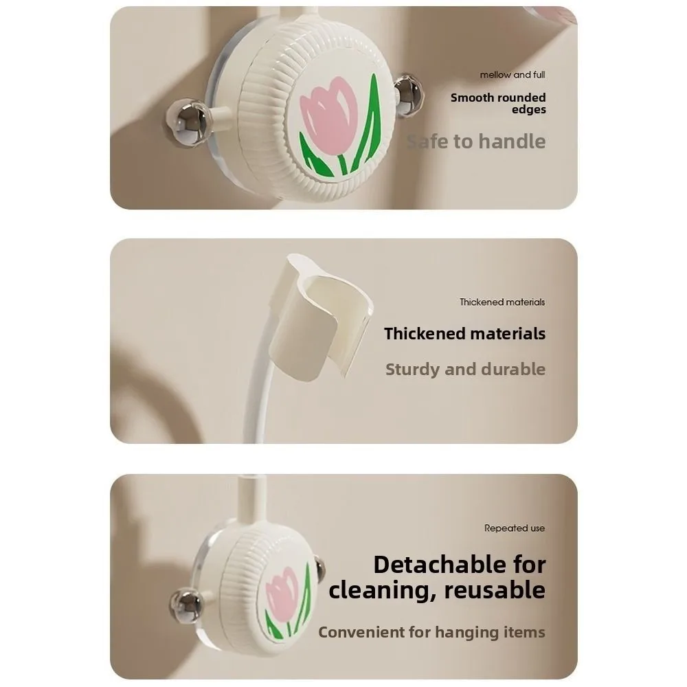 360° Adjustable Suction Cup Shower Head Bracket INS Strong Adsorption Handheld Shower Holder Dopamine Punch Free