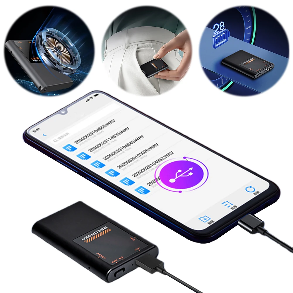 جهاز تسجيل صوتي نشط ، مسجلات رقمية ، إلغاء الضوضاء AI ، تشغيل للمقابلات ، الاجتماع ، الفصل الدراسي ، 16 ، 35 ، 64 جيجابايت