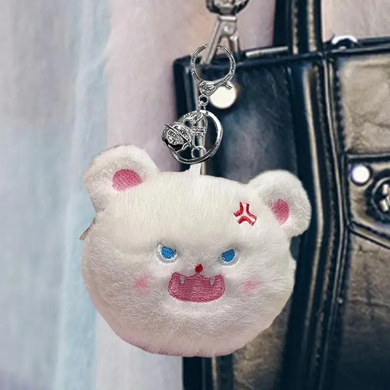 Cute Coin Pouch Animal Keychain Wallet Purse Bag Plush Coin Wallet Bright Portable Coin Purse Keychain Backpack Decoration For