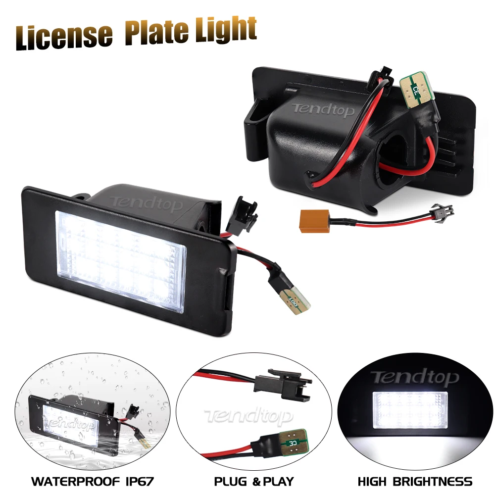2Pcs For GMC Yukon XL LED Number License Plate Light Lamps For Chevrolet ChevySuburban Tahoe Malibu Cadillac ATS Escalade ESV