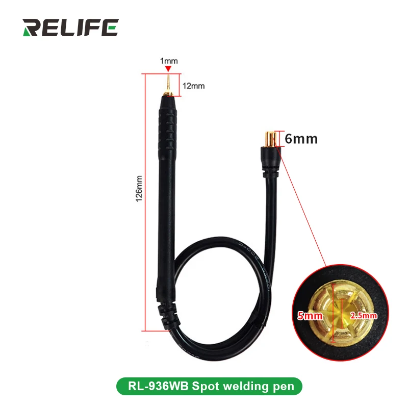 RELIFE Battery Spot Welder Soldering Pen Cable Needle For Mobile Phone Battery Welding RL-936WB Machine 1MM Meticulous Repair