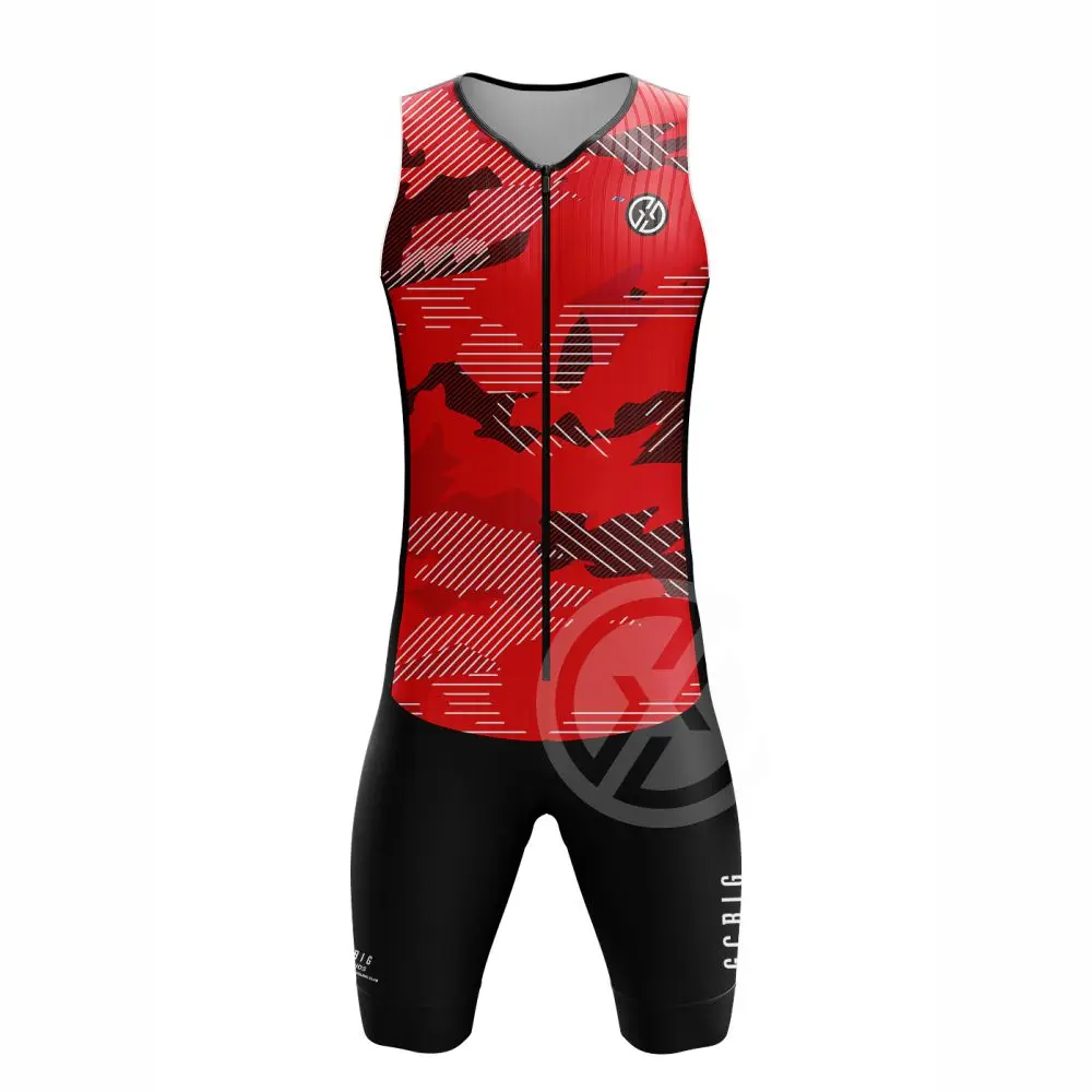 GG-traje de triatlón sin mangas para hombre, Kit de bicicleta, chaleco de Ciclismo, tres conjuntos, traje de velocidad, mono de natación, nuevo