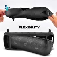 A23F-Silicone Case For Anker Soundcore Motion+ Bluetooth Speaker Waterproof Rubber Travel Carry Pouch With Carabiner