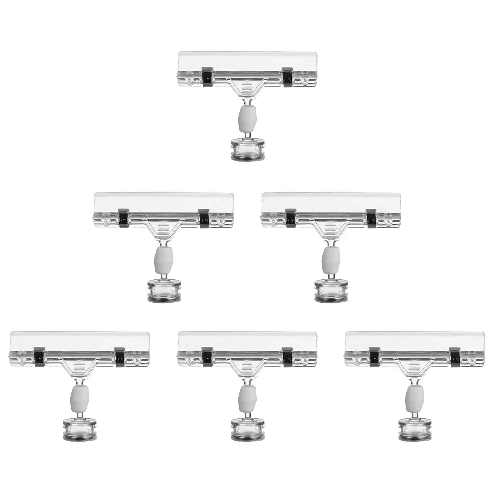 

6pcs Price Tag Holder Plastic Stainless Steel Chalkboard Clips Compact Lightweight Display Shelf Fruit Vegetable Sign