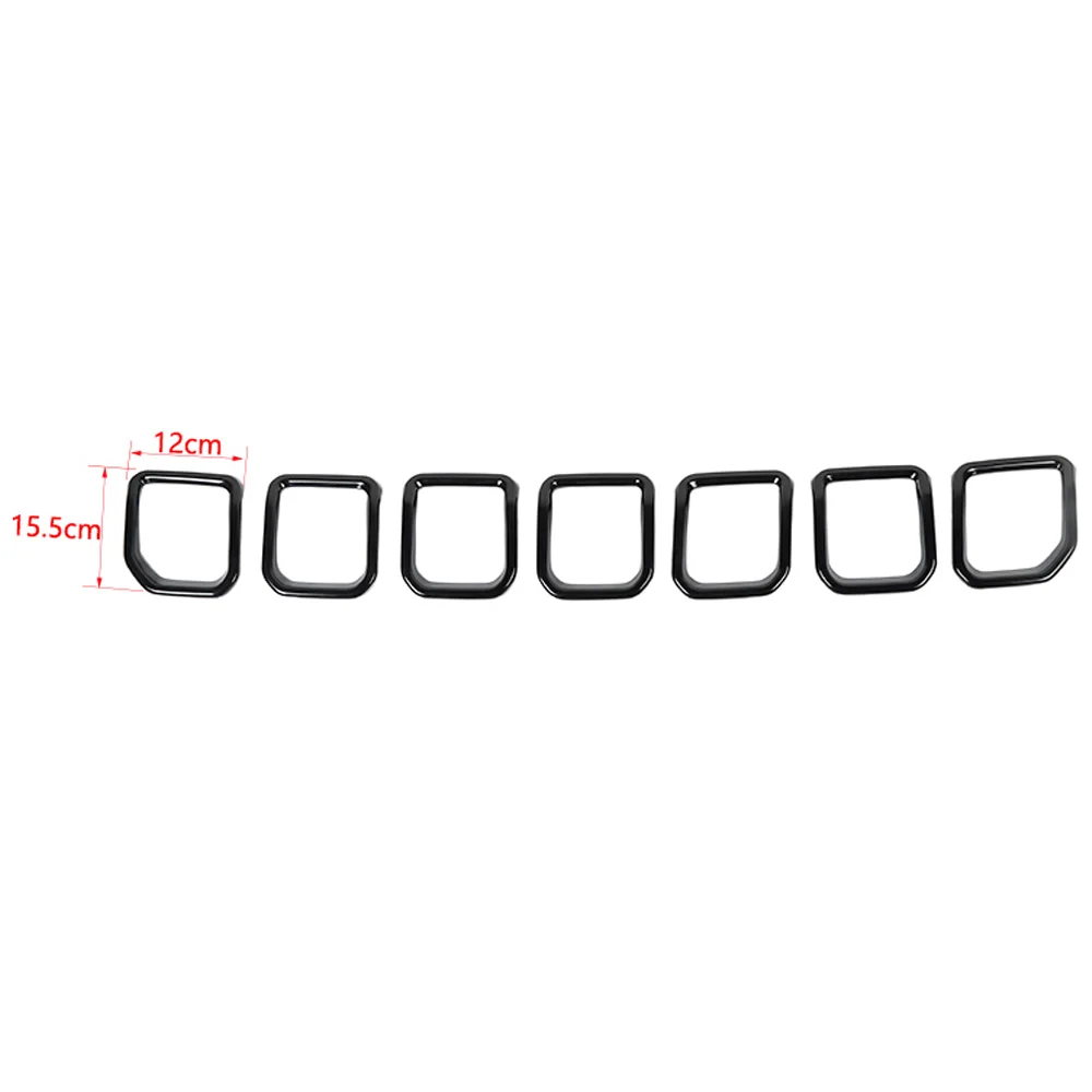 7PCS Car Grille Inserts Front Grill Cover Ring Frame Trims Kit For Jeep Compass 2021 2022 2023 2024 2025 Exterior Accessories