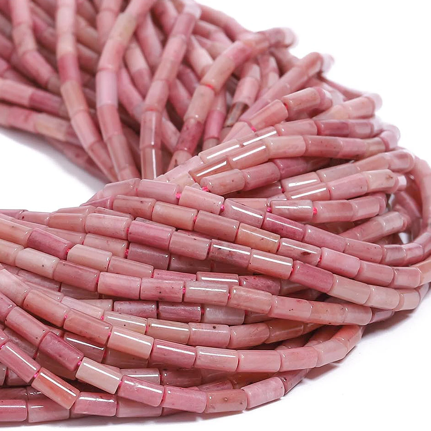 Natural Stone Rhodonite Gems Stone Beads 2x4mm Round Tube Shape Beads for Jewelry Making Diy Beading Accessories