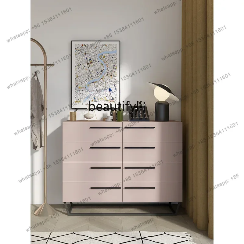 Nordic Multi-Functional Storage Organizer Light Luxury Three-Bucket Minimalist Bedroom Cabinet Drawer White Chest of Drawers