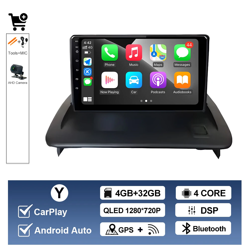 Draadloze CarPlay Voor Volvo C30 S40 V50 C70 2004-2012 Autoradio Multimedia Display Touchscreen Android auto Head Unit navigatie
