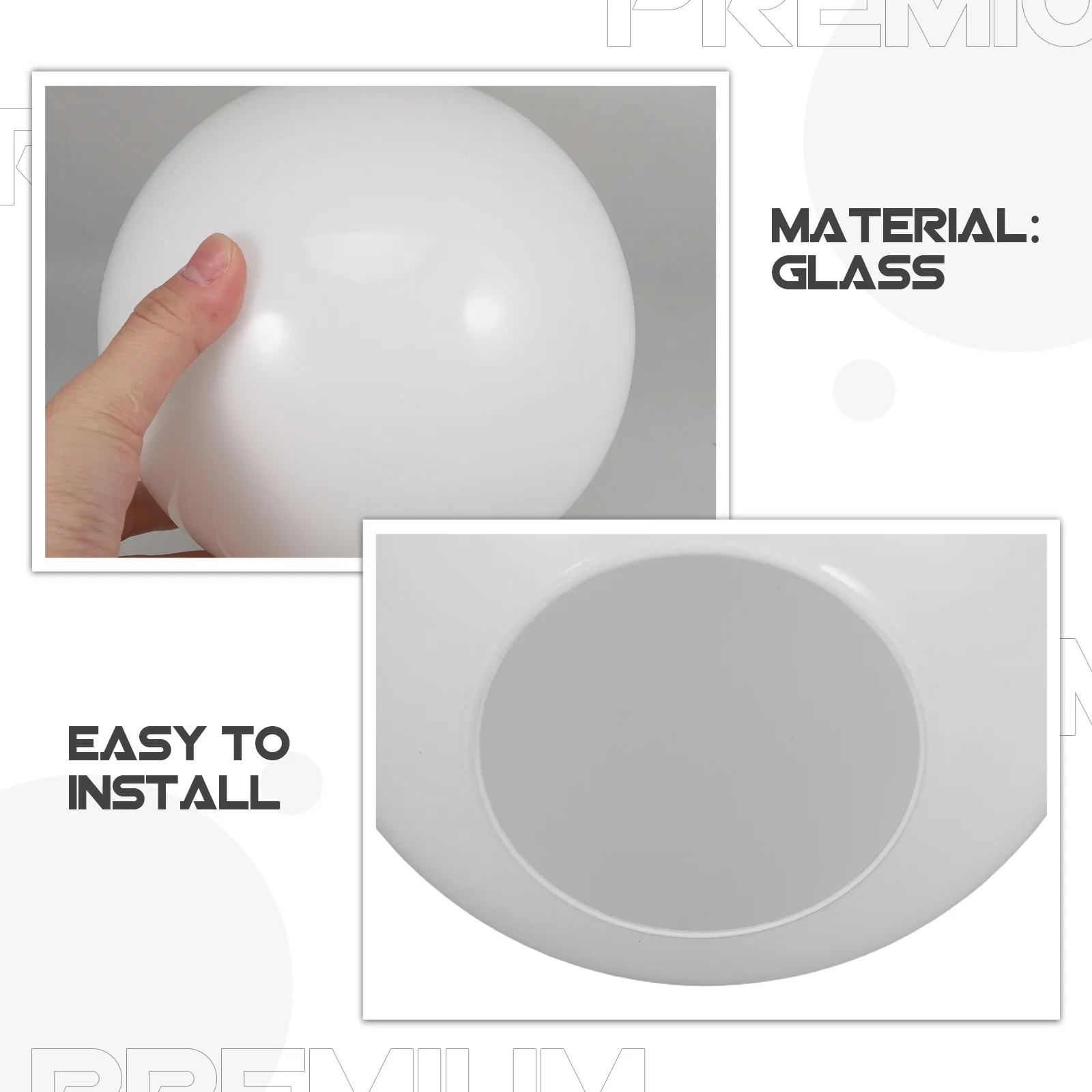 عاكس الضوء الزجاجي المستدير E27 غطاء خفيف لمصباح آخر غلوب وتركيبات الإضاءة المعلقة على السقف #3