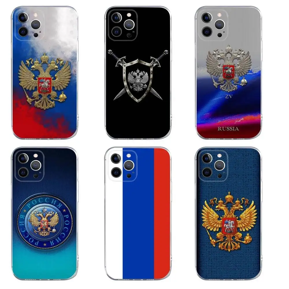 

Russian Flag Phone Case For iPhone 16,15,14,13,12,11,Pro,Max,Xs,Xr,X,7,8,Plus,Mini Silicone Clear Cover