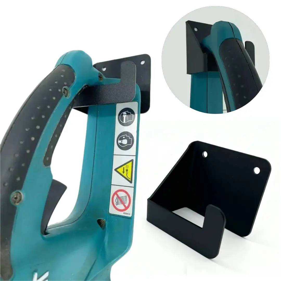 Support mural noir robuste, porte-outils tout-en-un pour scie à main, tarière à glace, Solution de rangement murale pour garage, robuste et