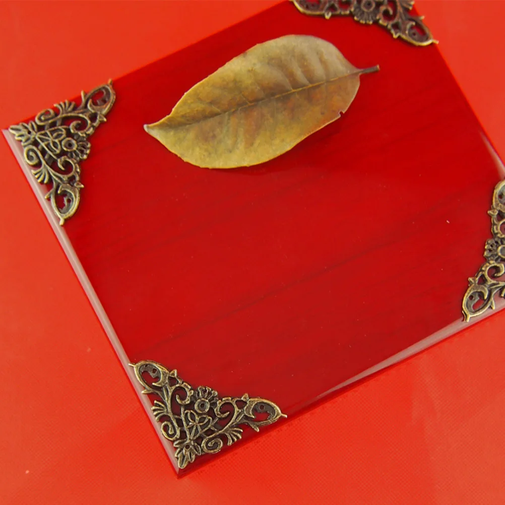 

12Pcs Alloy Decorative Corner Protectors Rattan Carved Vintage Metal Box Guard Wooden Case Protector Triangle Box Corner Safety