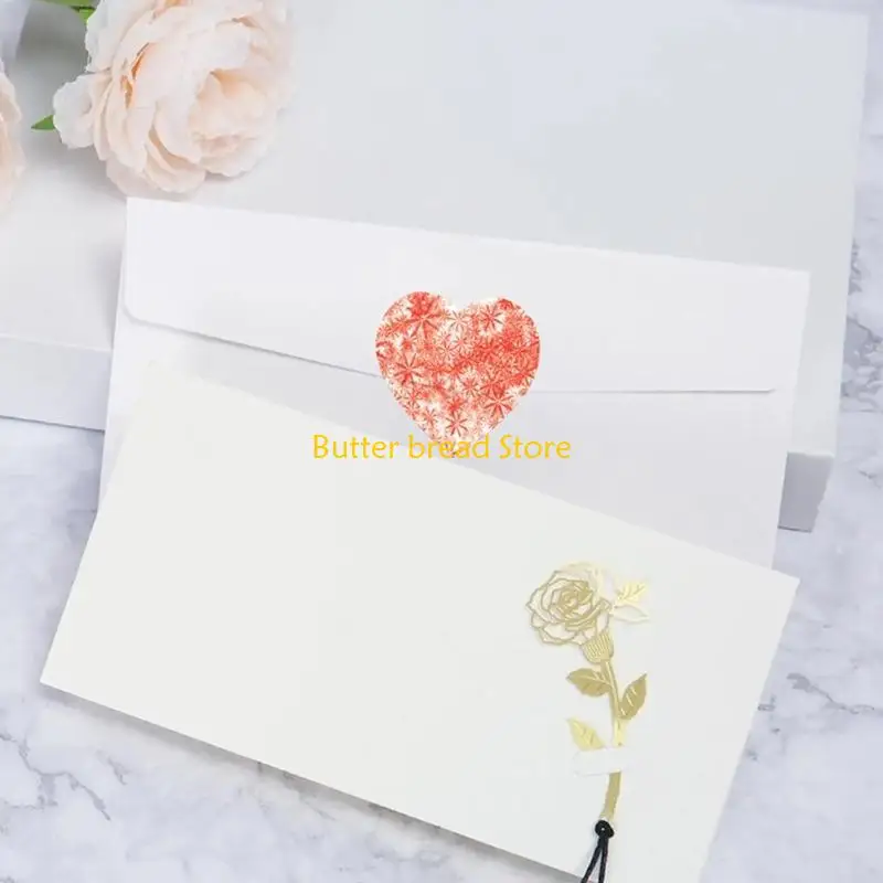 W89C Valentine's Day Gift Sticker Self-Adhesive Sticker Heart Labels Love Sticker