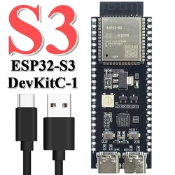 ESP32-S3-DevKitC-1 Development Board BT 2.4G Wifi Module for Arduino 8MB PSRAM 16MB FLASH N16R8 44Pin CP2102 Type-C ESP32S3