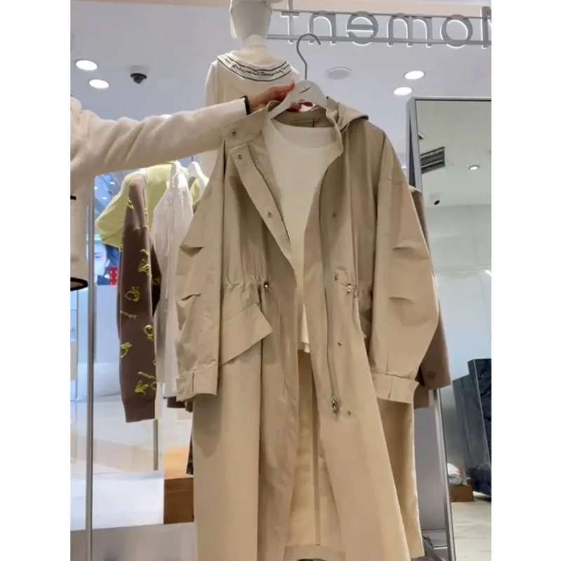 Women's Korean-Style Windbreaker Coat with Khaki Sense