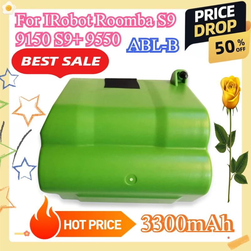 

For IRobot Roomba S9 9150 S9+ 9550 Sweeping Robot 4INR19/65-2 14.4V 48Wh 3300mAh ABL-B Replacement Battery