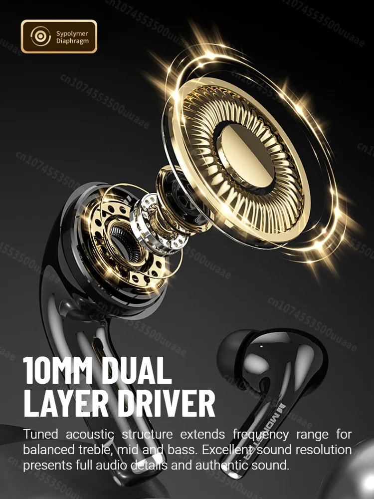 Monster MQT68 Wireless Bluetooth 6.0 Earphones In Ear TWS Wireless Earbuds Sports Bluetooth Headphones for iPhone Samsung Xiaomi