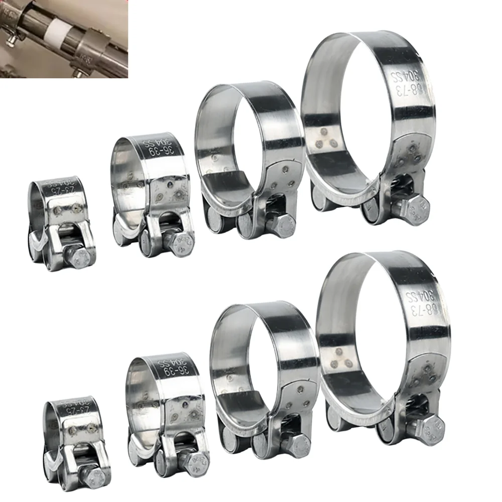 17–85 mm robuste Schlauchschellen für Bolzen, Edelstahl 304, stark verstellbar, Sechskantschraube, breites Band, Rohrschelle für Automobil-Sanitär