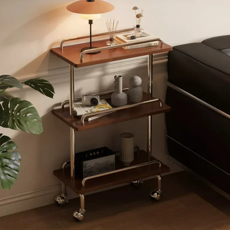Mid-Century Movable Coffee Tables Storage Originality Simple Modern Utility Cart Living Room Mesas De Centro Home Furniture HQ40