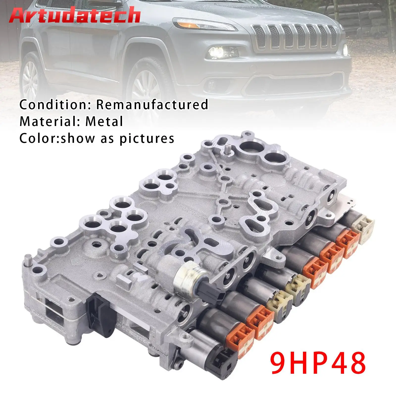Artudatech Transmission Valve Body With 9 Solenoids 9HP48 For Jeep Cherokee Chrysler 2014 2015 2016 2017 ZF9HP48 04753134AA