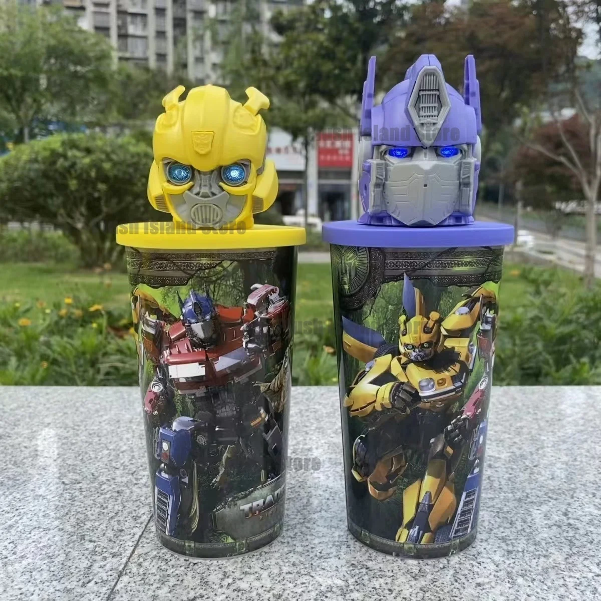 New Movie 《Transformers One》 Optimus Prime Bumblebee Topper Cup Figuine Cinema Collectible Model Gift Capacity 22oz - view 3