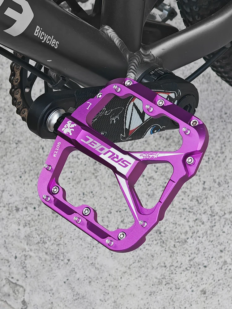 AliExpress SRUOEC 3 Bearing Bicycle Pedals CNC Ultralight BMX MTB Road Bike Pedal Non-slip Large Platform Wide Aluminum Bicycle Cycling Parts