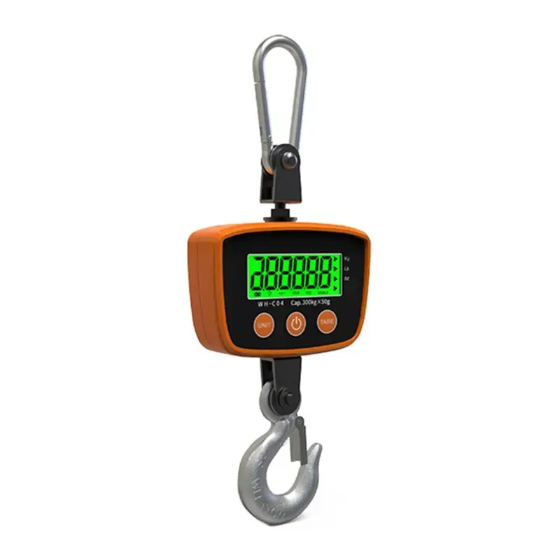 Exquisite-Digital Crane Scale Industrial Hanging Scale Heavy Duty Hanging Hook Scales Weighing Tool For Farm, Fishing 300Kg 50G