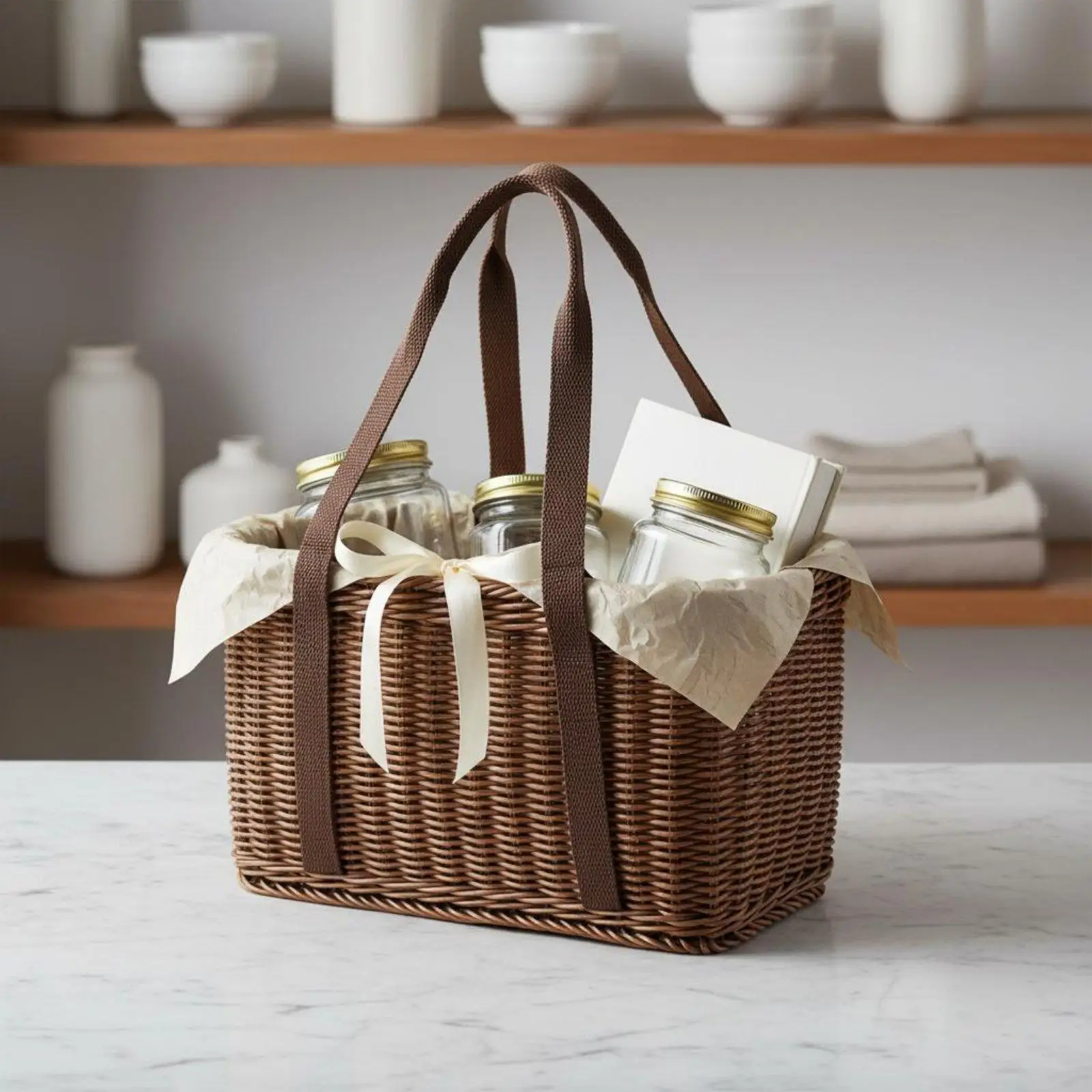 Woven Storage Basket with Handle for Picnic and Home Organization Multipurpose Rattan Basket for Toys