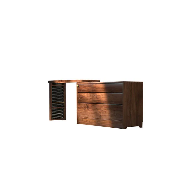 

Modern simple black walnut push-pull dresser chest cabinet integrated, makeup table storage cabinet