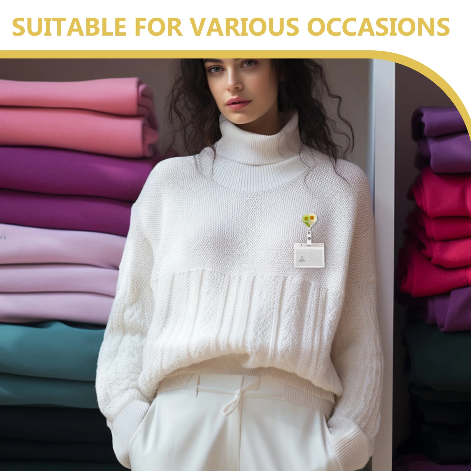 

Retractable Nurse Badge Reel Heart-Shaped Floral Badge Holder Swivel Clip Heavy Duty Id Card Name Tag for Office Student Doctor