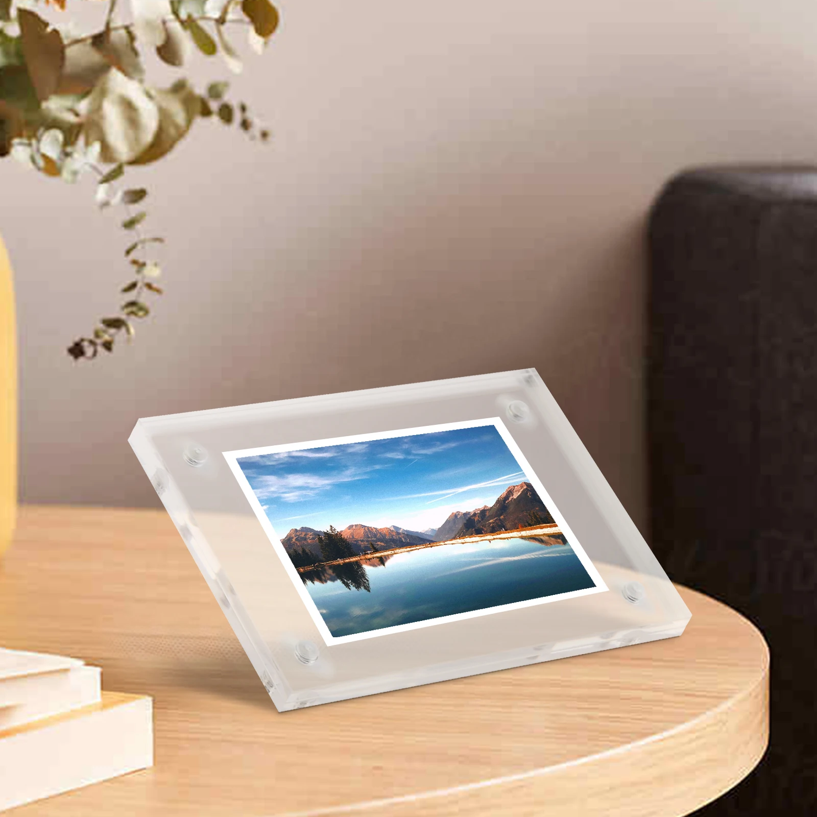 

Clear Acrylic Picture Photo Frame Magnetic Photocard Holder Poster Display Stand Photo Frame Protect Office Desktop Ornament