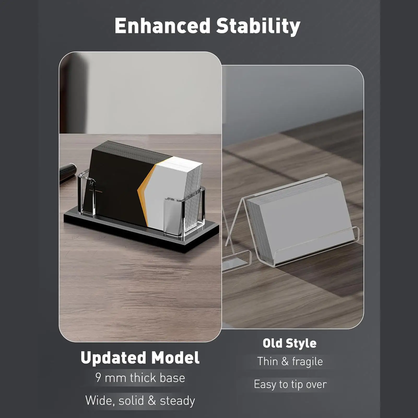 Namenskarten-Ausstellungsständer, Visitenkartenhalter, Display, transparente Acryl-Aufbewahrung für Beurfälle, Besprechungen, Arbeit, Bewertungen, Heimindustrie