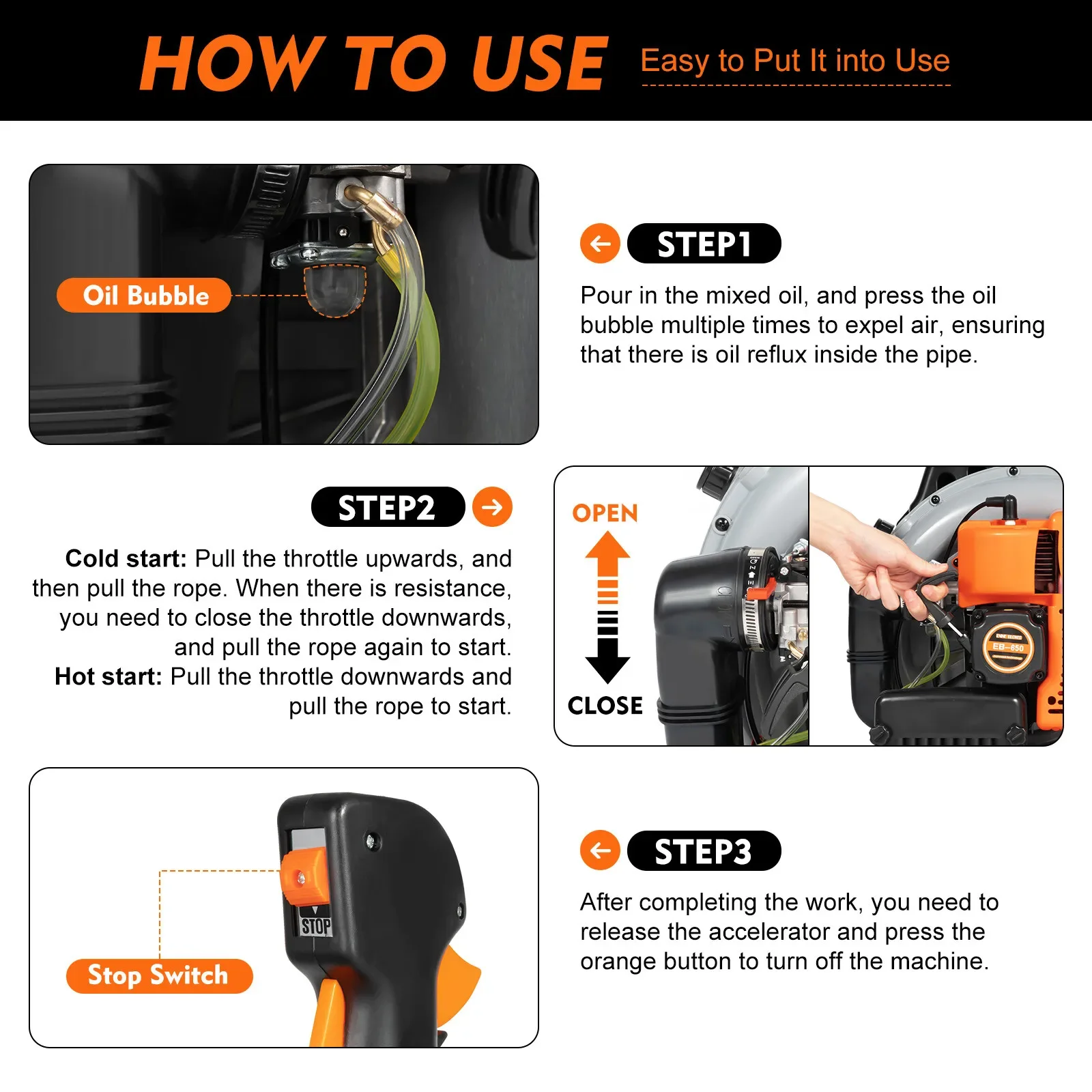 63CC 2-السكتة الدماغية البنزين على ظهره منفاخ أوراق الشجر ساحة الحطام الأنظف 6800 دورة في الدقيقة 2.7 كيلو واط خفيفة الوزن تبريد الهواء للثلج في الحديقة في الهواء الطلق #6