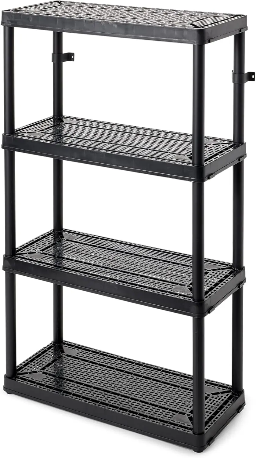 

4 Shelf Fixed Height Ventilated Medium Duty Storage Unit 14 x 32 x 54.5" Organizer System for Home, Garage, Basement, & Laundry