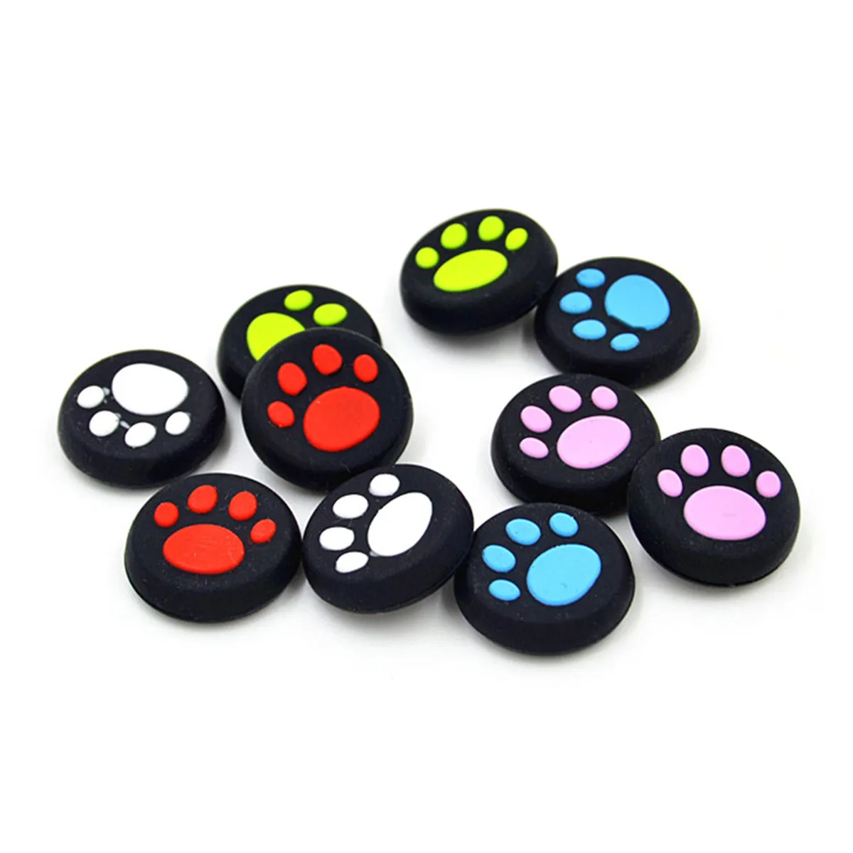 4Pcs Cute Cat Pattern Thumbstick Caps Premium Silicone Joystick Covers for Gaming Controllers