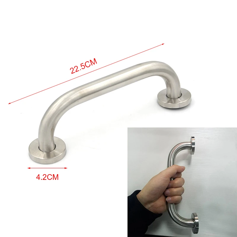 1 pçs banheiro chuveiro banheira alça de aço inoxidável segurança toalete suporte alça novo