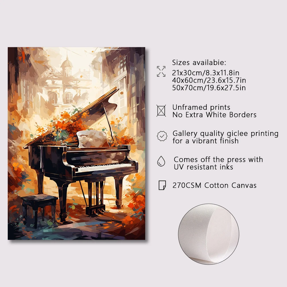 Abstract Vintage Music Posters Oil Jazz Saxophone Violin Guitar Piano Posters Canvas Printing Wall Art Poster Living Room Decor